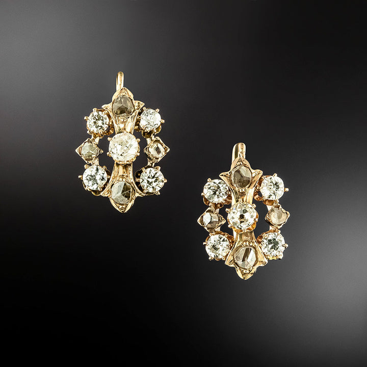 Victorian Diamond Cluster Earrings