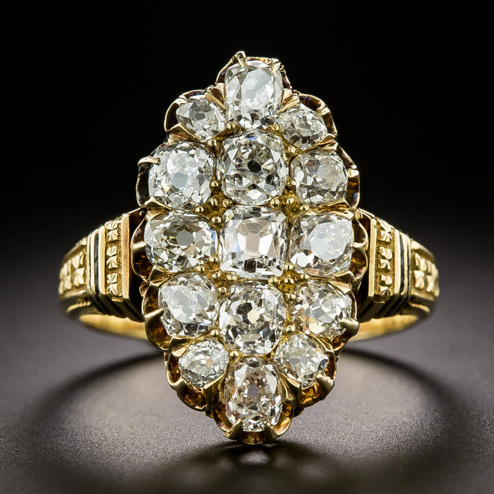 Victorian Diamond Cluster Ring, Size 7 1/4