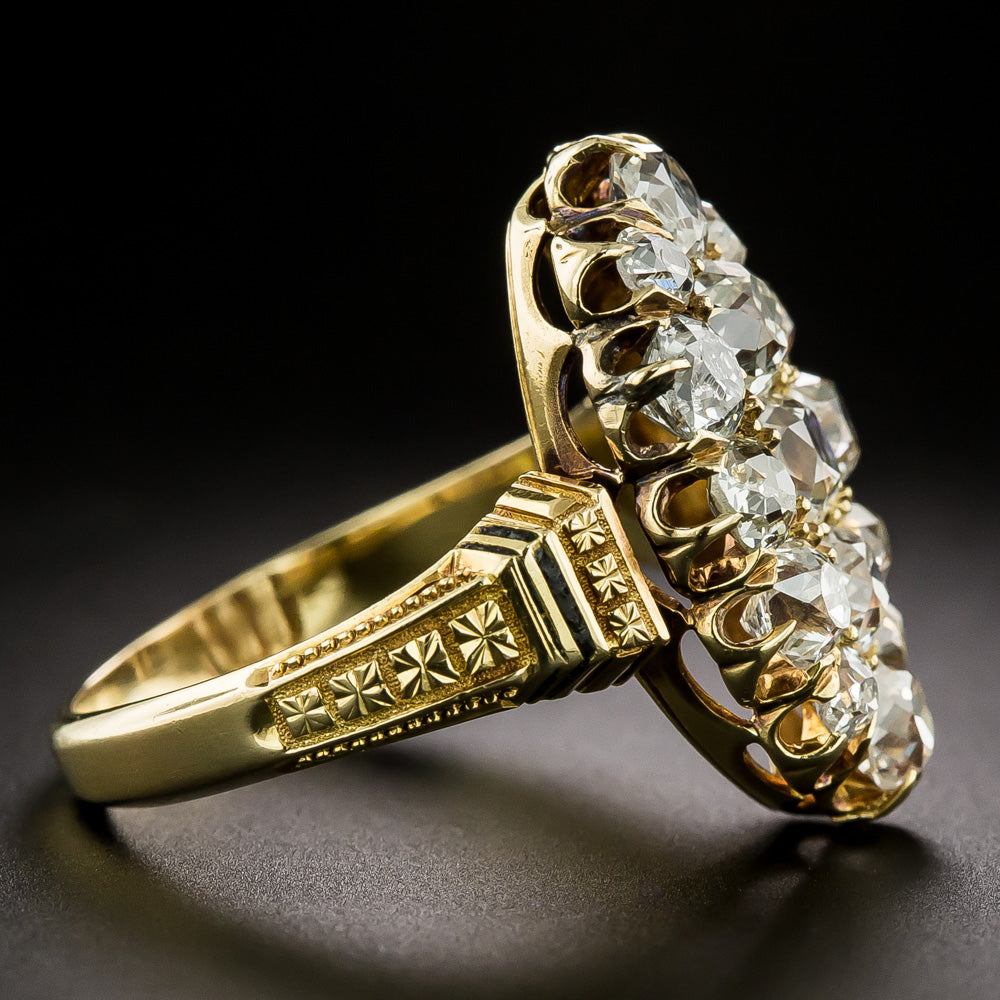 Victorian Diamond Cluster Ring, Size 7 1/4 - 4