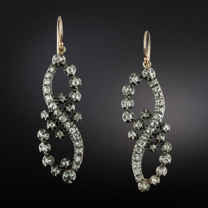 Victorian Diamond Dangle Earrings