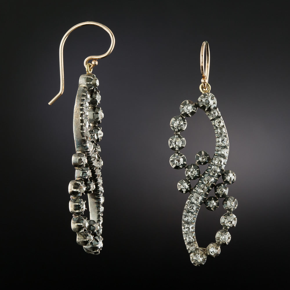 Victorian Diamond Dangle Earrings - 2