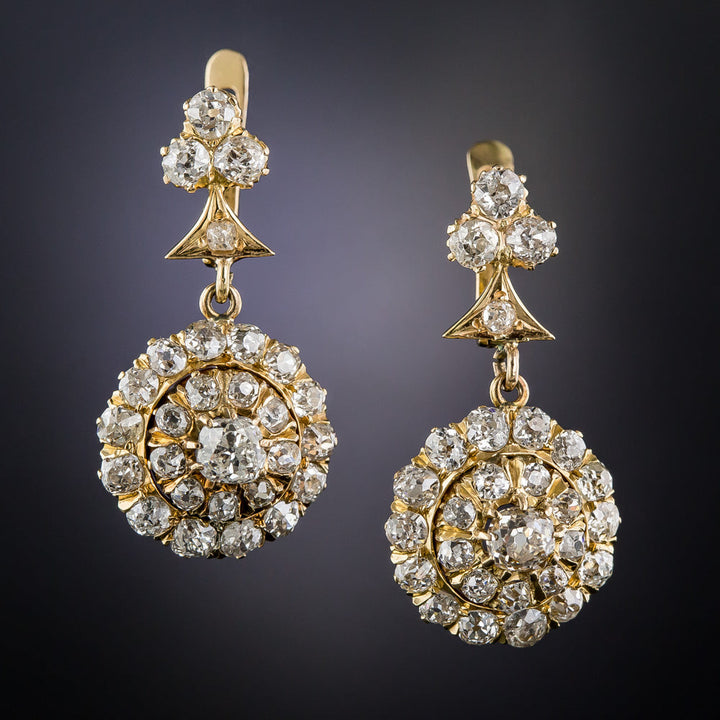 Victorian Diamond Dangle Earrings