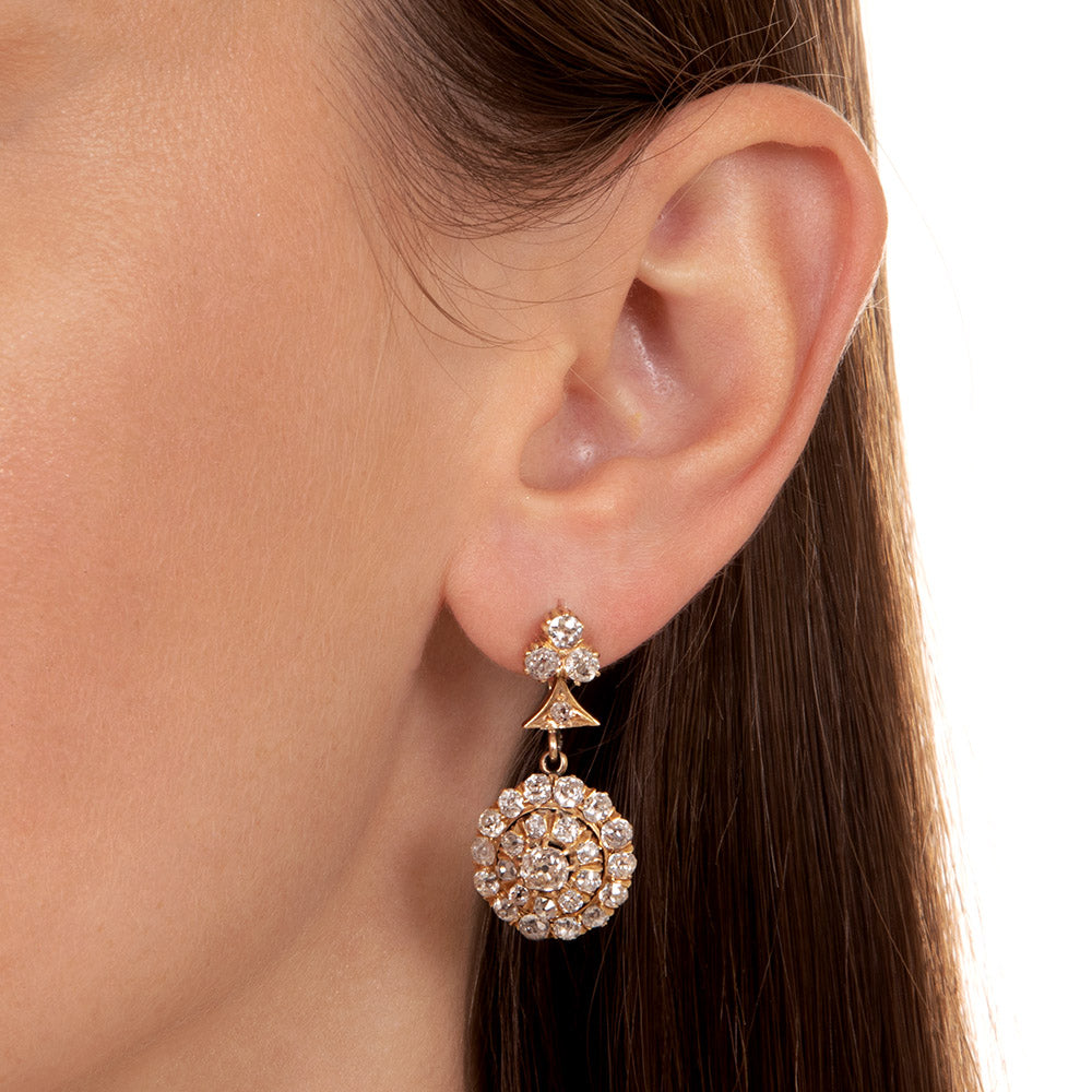 Victorian Diamond Dangle Earrings - 5