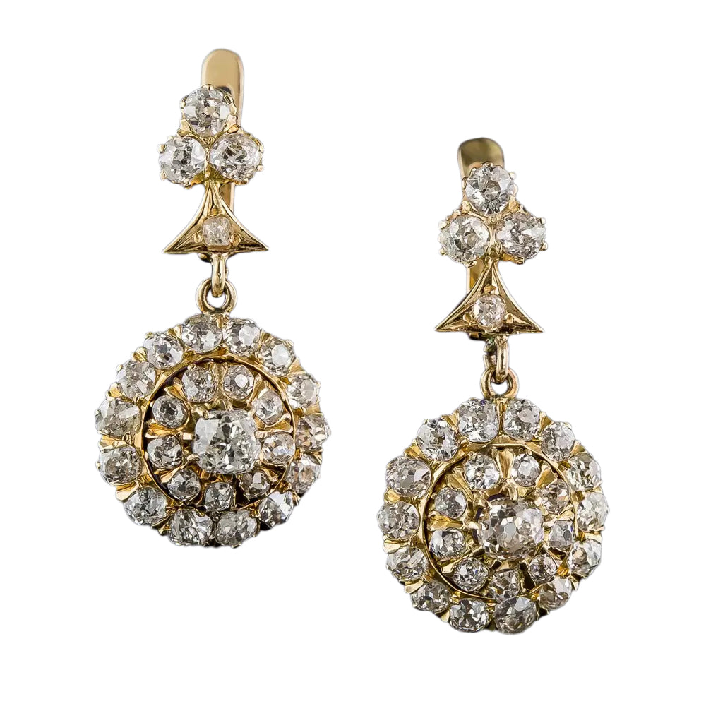 Victorian Diamond Dangle Earrings - 6