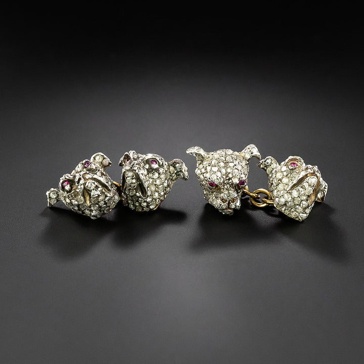 Victorian Diamond Dog (Boxer) Cufflinks