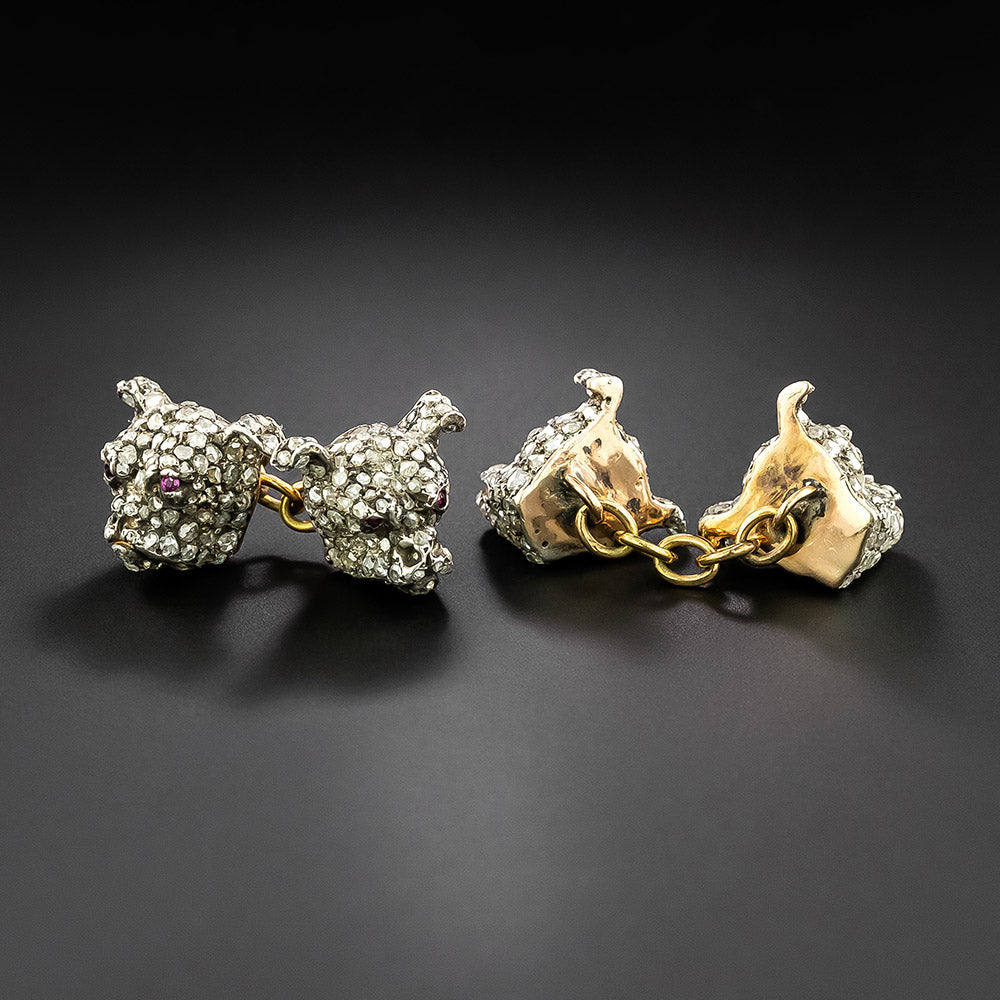 Victorian Diamond Dog (Boxer) Cufflinks - 3