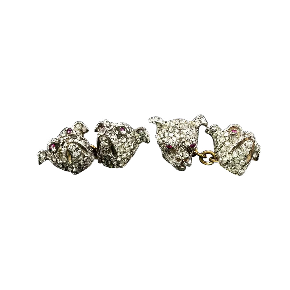 Victorian Diamond Dog (Boxer) Cufflinks - 4