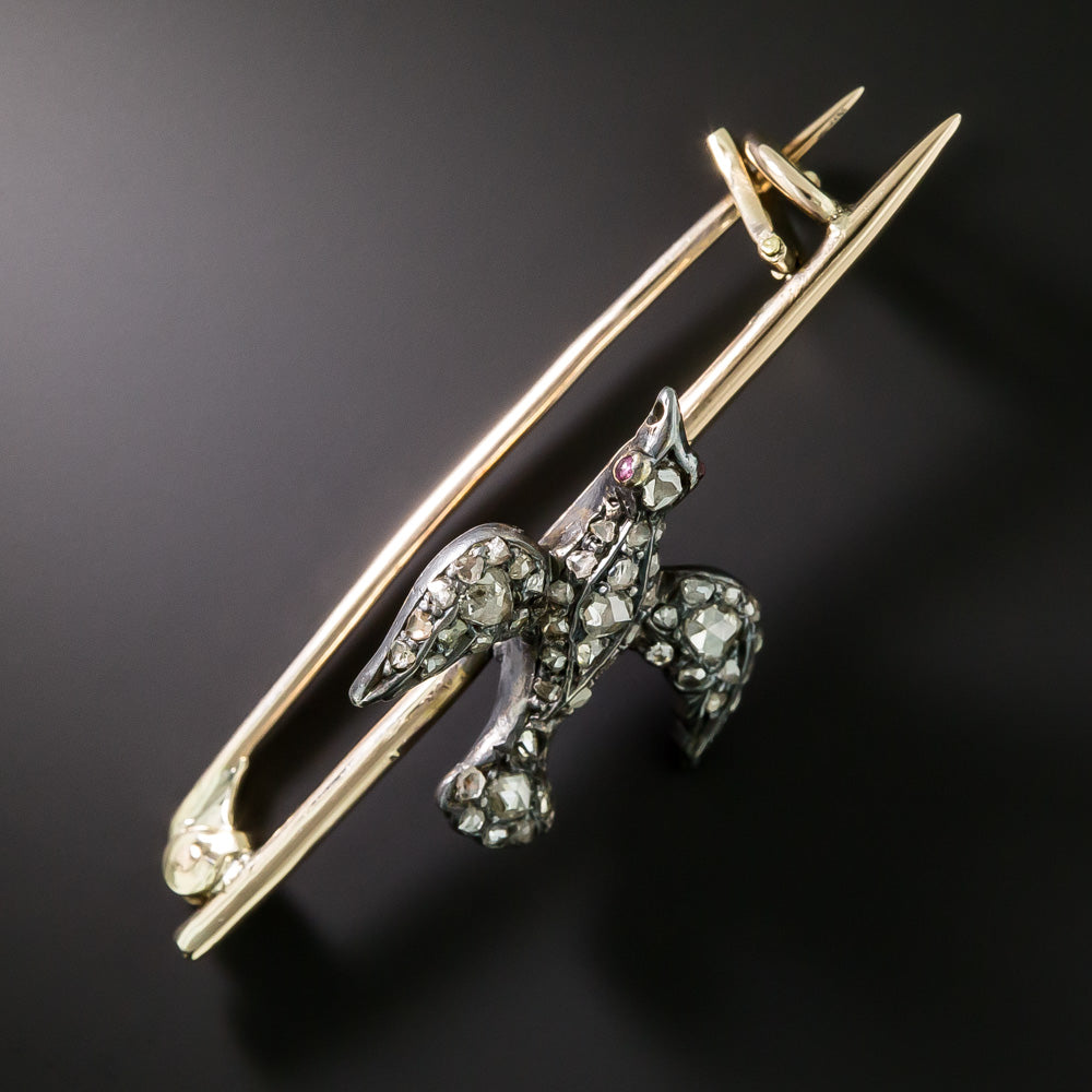 Victorian Diamond Dove Pin - 3