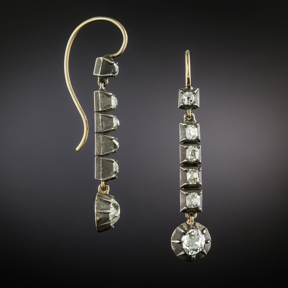 Victorian Diamond Drop Earrings - 2