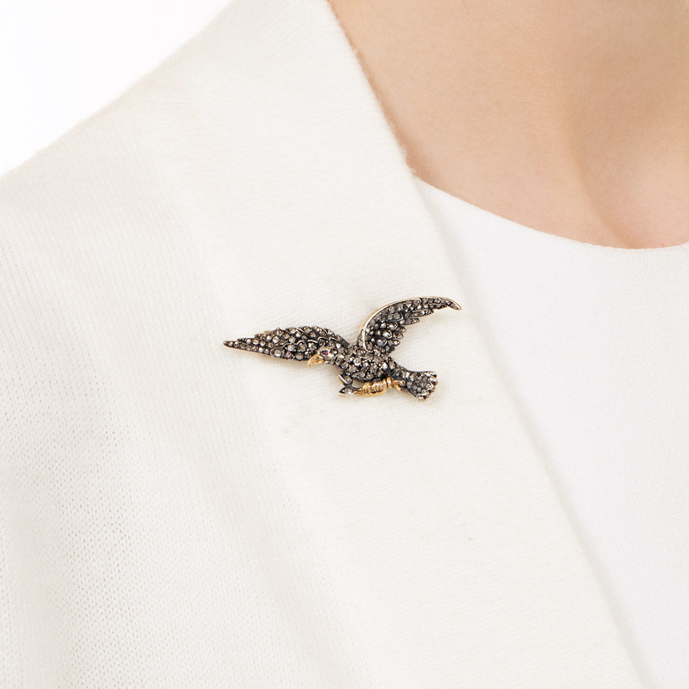 Victorian Diamond Eagle Brooch - 3