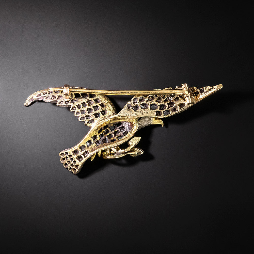 Victorian Diamond Eagle Brooch - 3