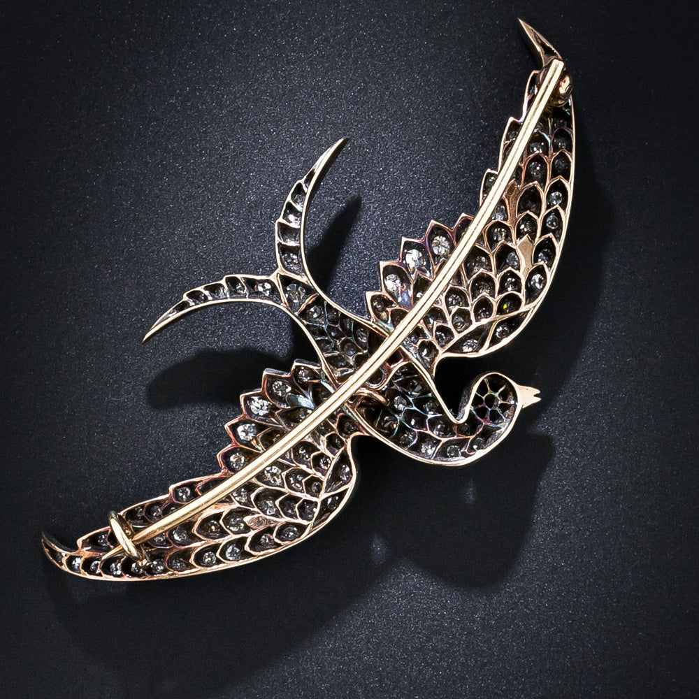  Victorian Diamond Encrusted Bird Brooch - 7