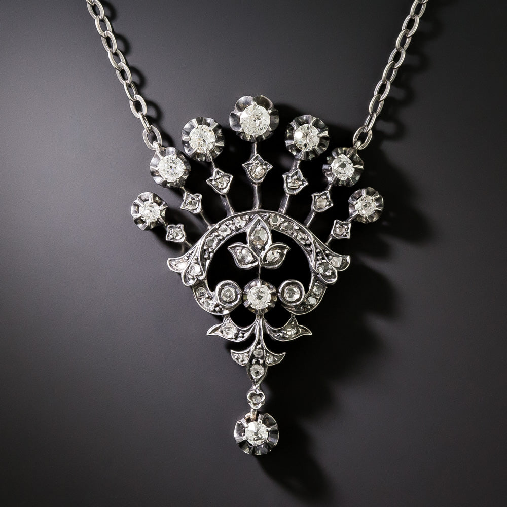 Victorian Diamond Fan Necklace - 2