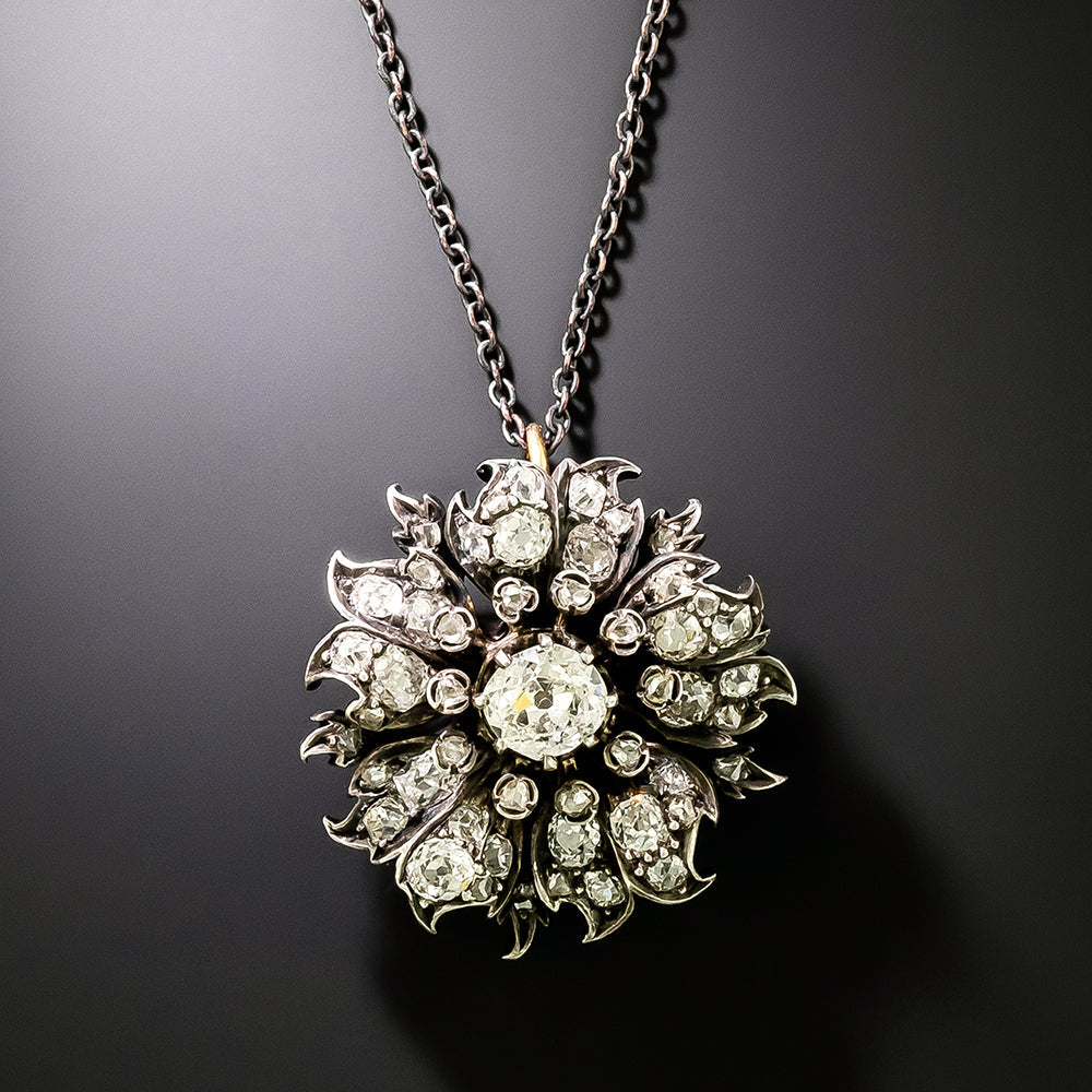 Victorian Diamond Flower Necklace - 2