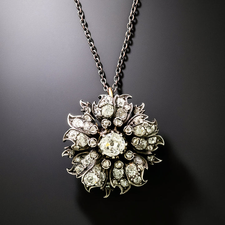 Victorian Diamond Flower Necklace