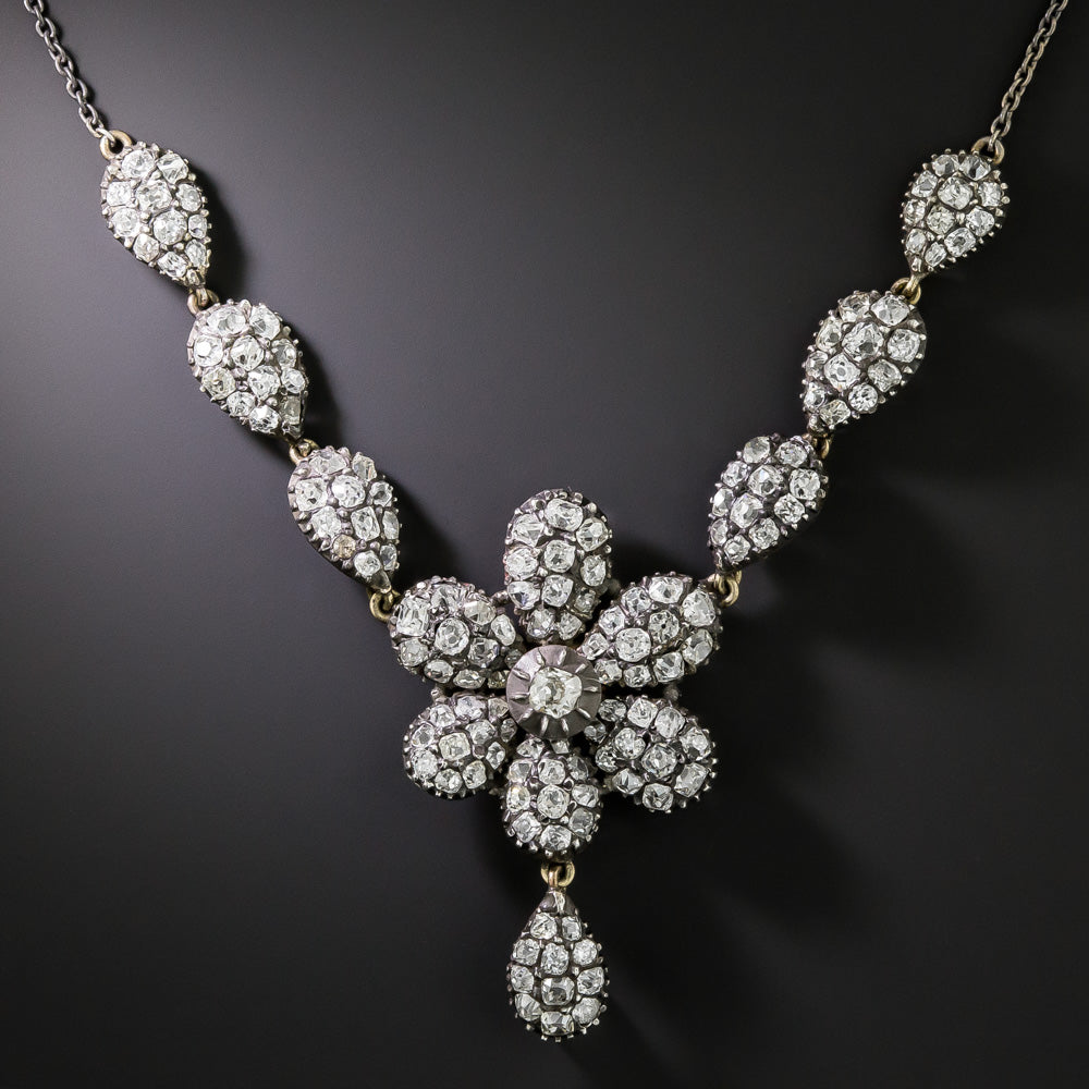 Victorian Diamond Flower Petal Necklace - 2
