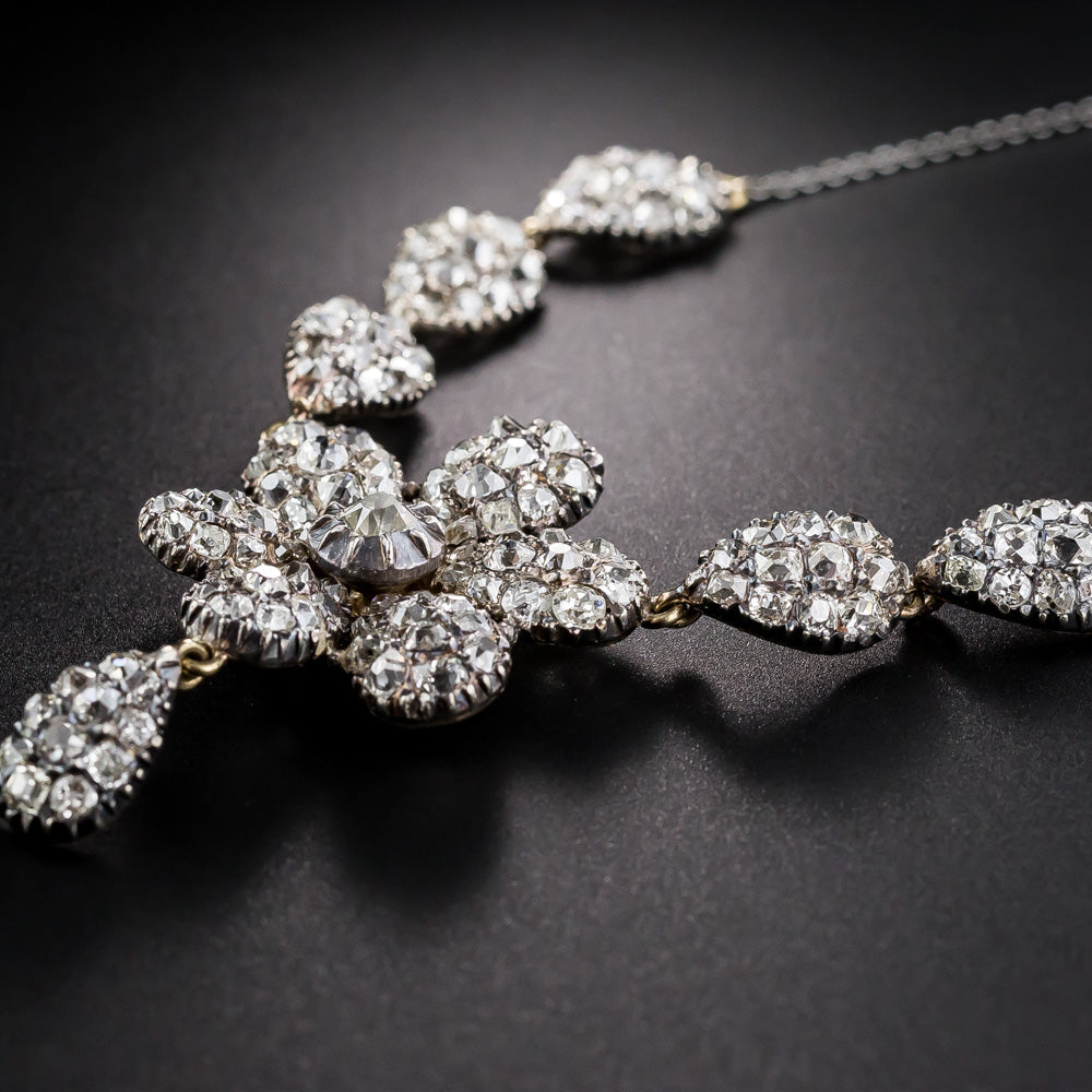 Victorian Diamond Flower Petal Necklace - 3