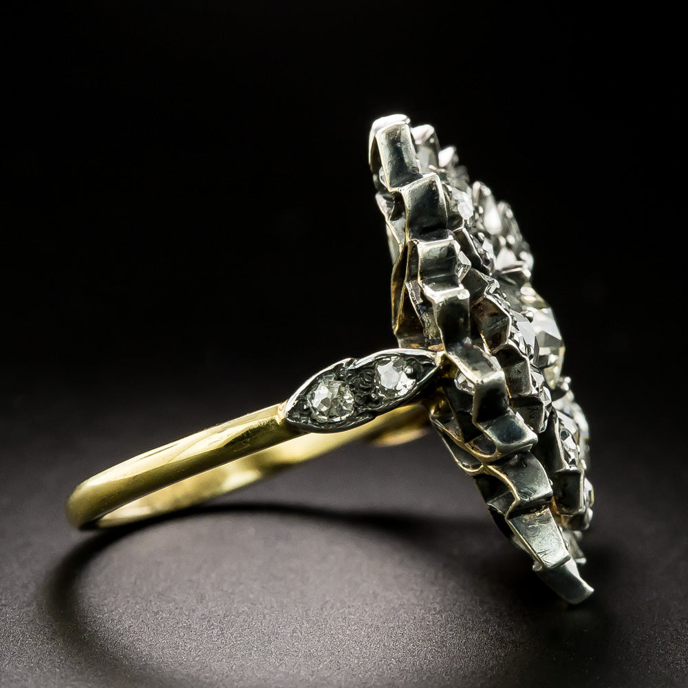 Victorian Diamond Flower Ring - 4