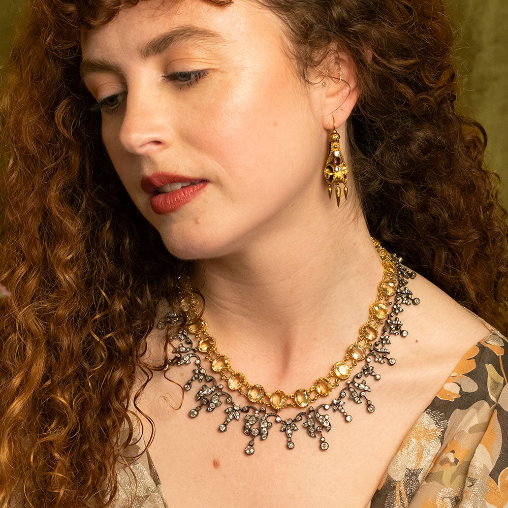 Victorian Diamond Fringe Necklace - 7