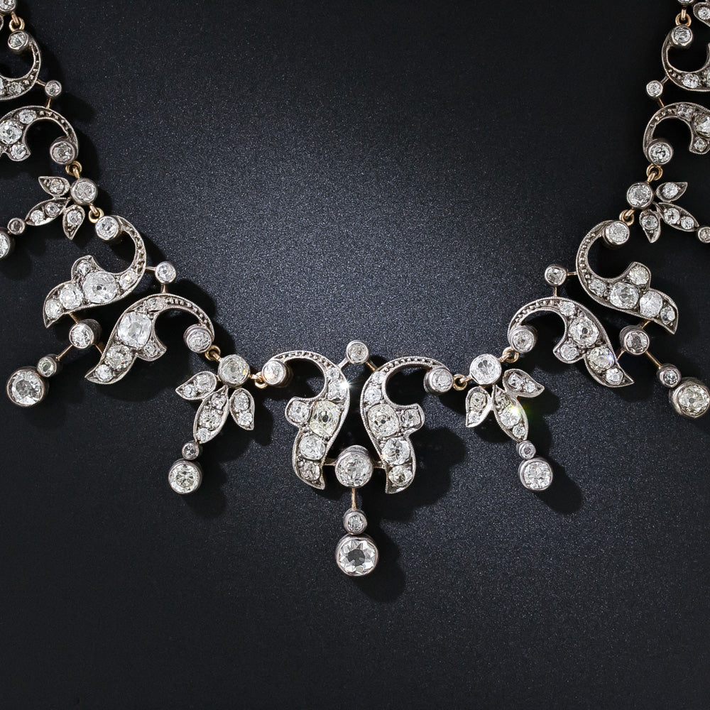Victorian Diamond Fringe Necklace - 9