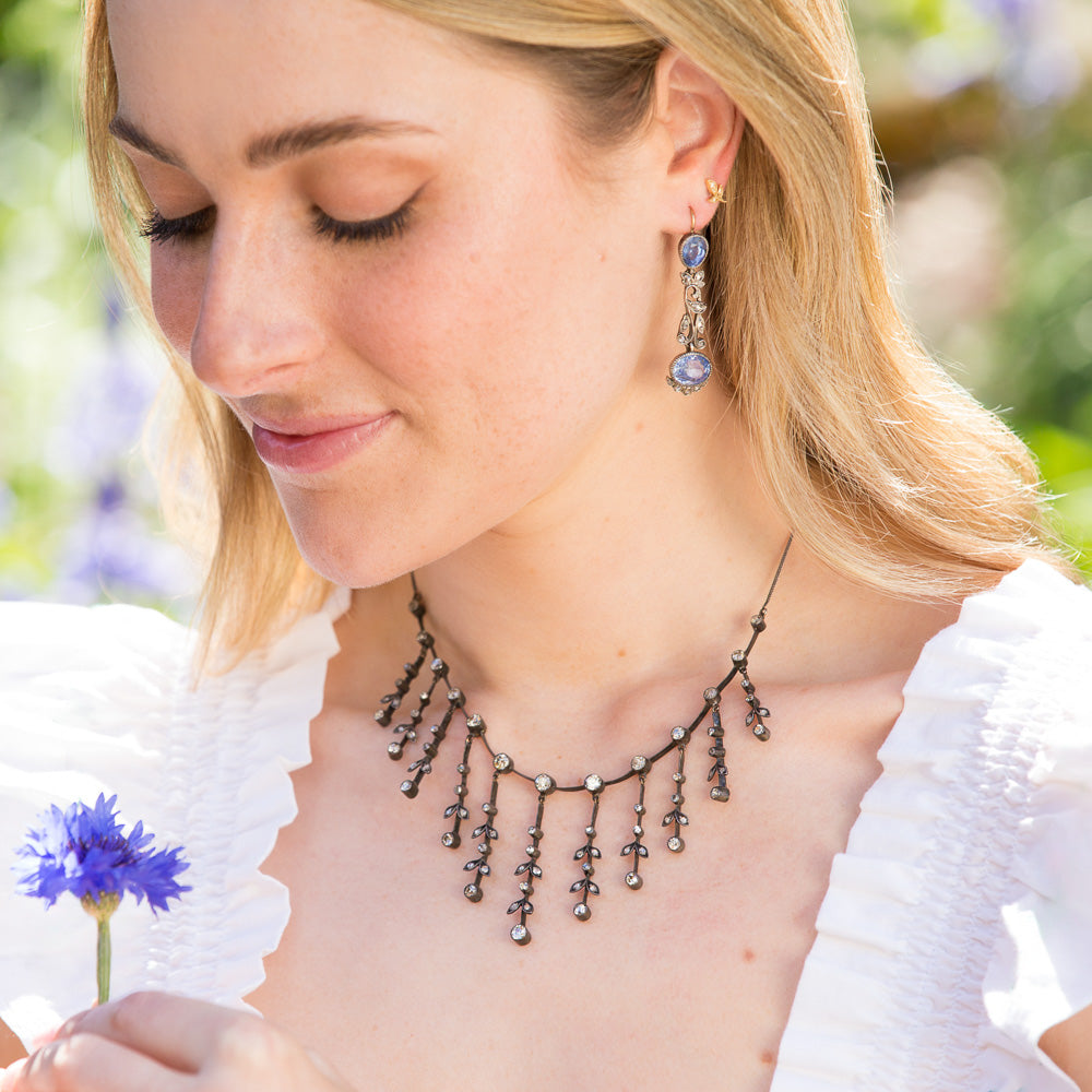 Victorian Diamond Fringe Necklace - 8