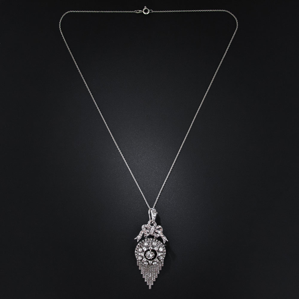  Victorian Diamond Fringe Pendant - 4