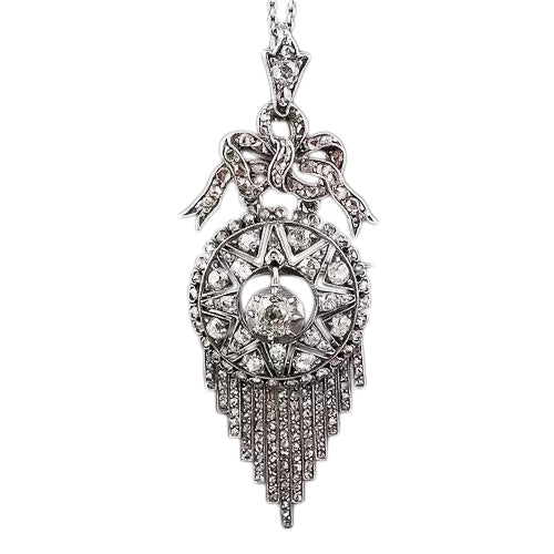  Victorian Diamond Fringe Pendant - 3