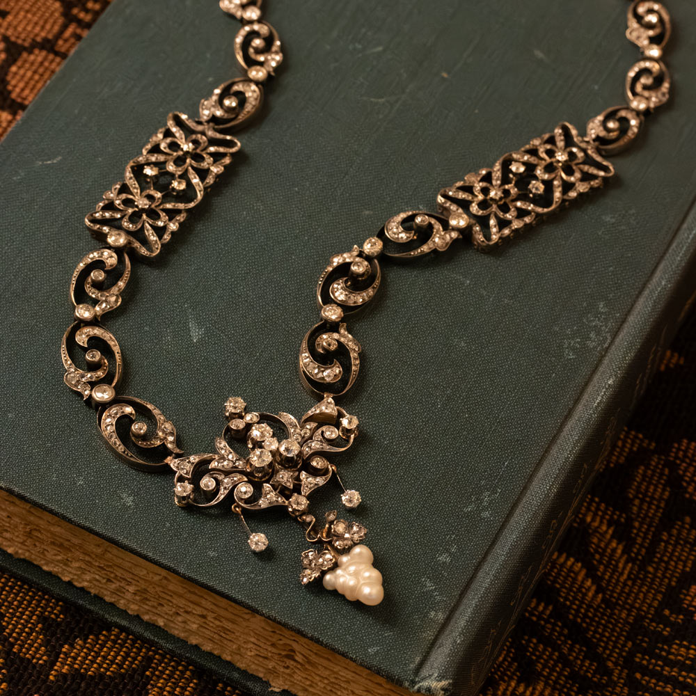  Victorian Diamond Grape Cluster Necklace - 5