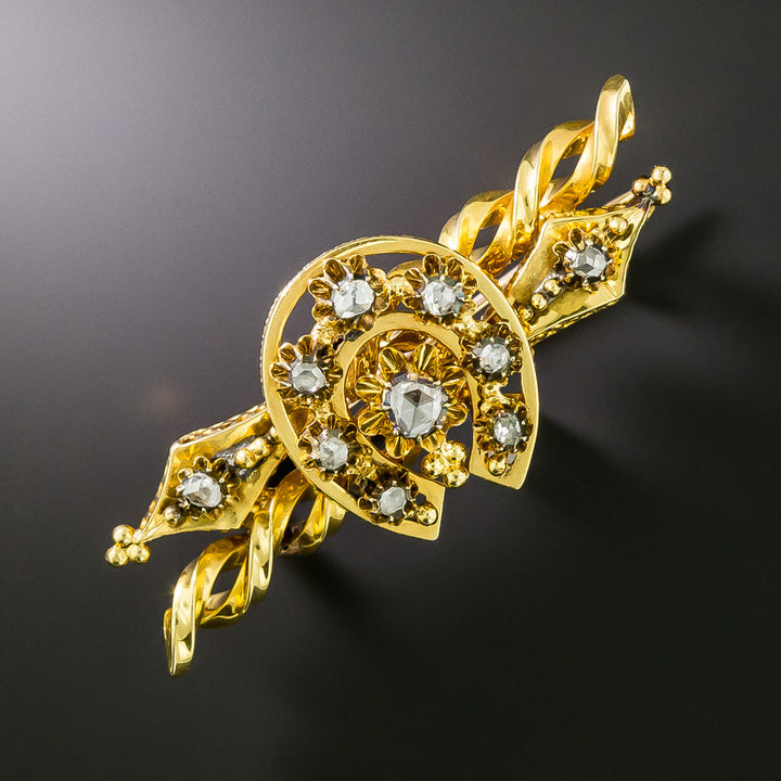 Victorian Diamond Horseshoe Brooch