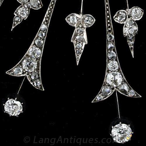 Victorian Diamond Necklace in Silver Over Gold - 6