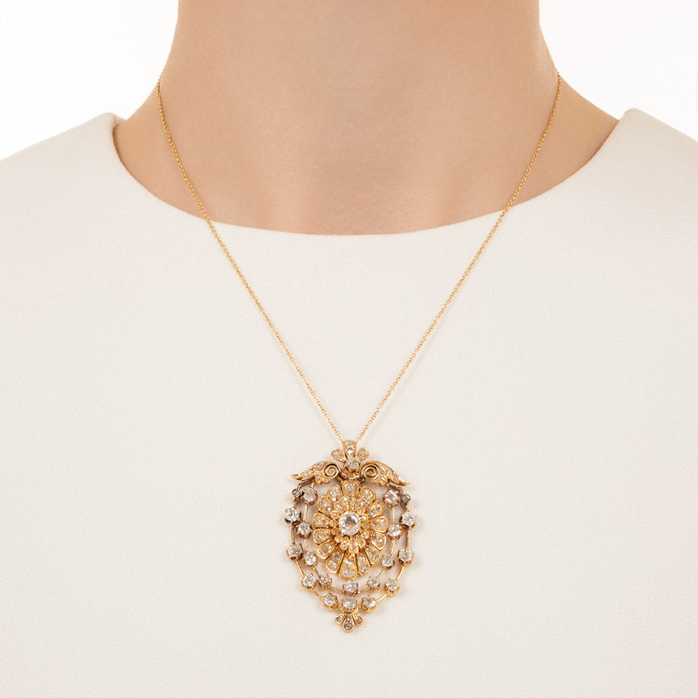 Victorian Diamond Pendant Necklace - 3