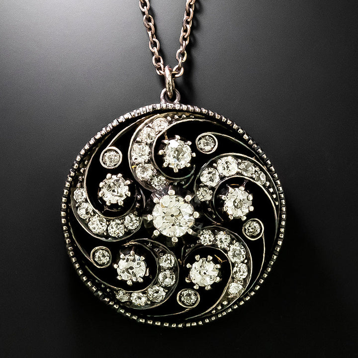 Victorian Diamond Pinwheel Pendant