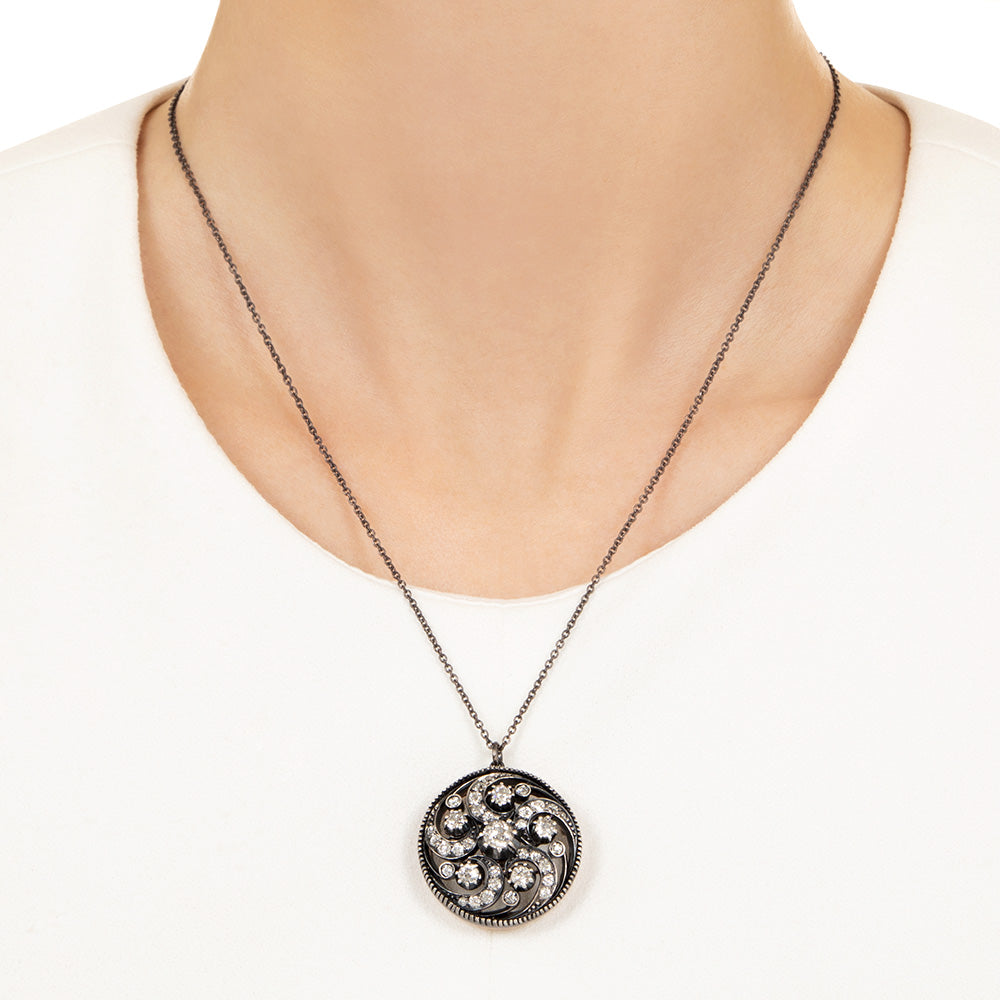 Victorian Diamond Pinwheel Pendant - 4
