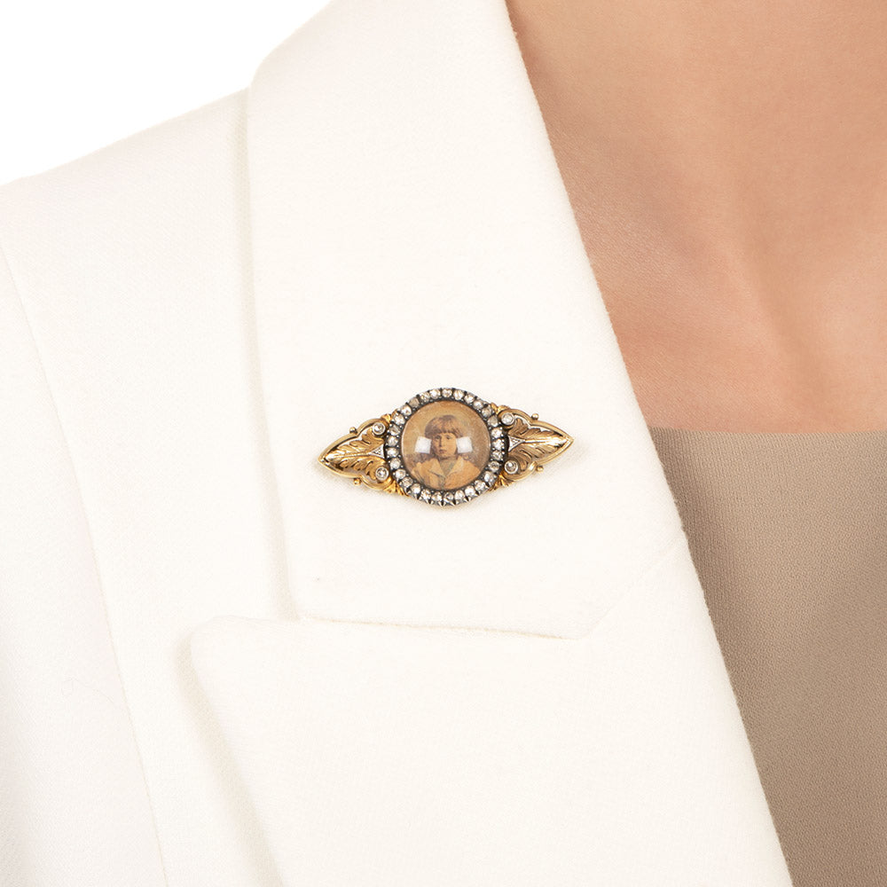 Victorian Diamond Portrait Brooch - 3