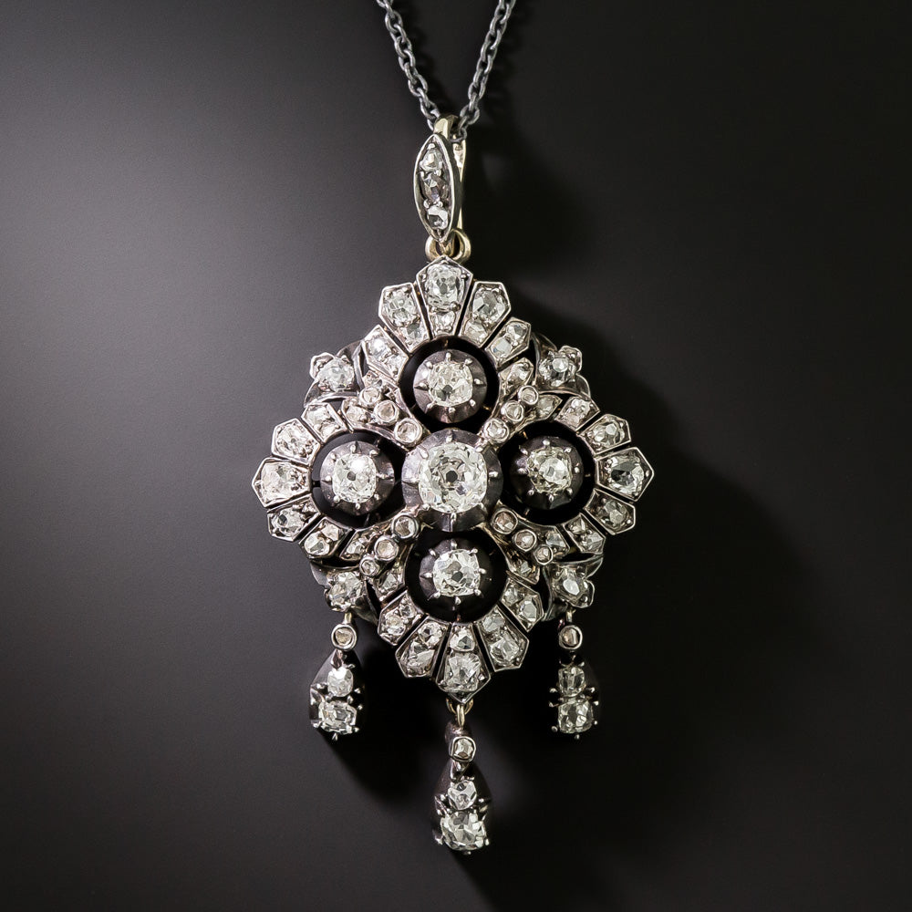 Victorian Diamond Quatrefoil Necklace - 3