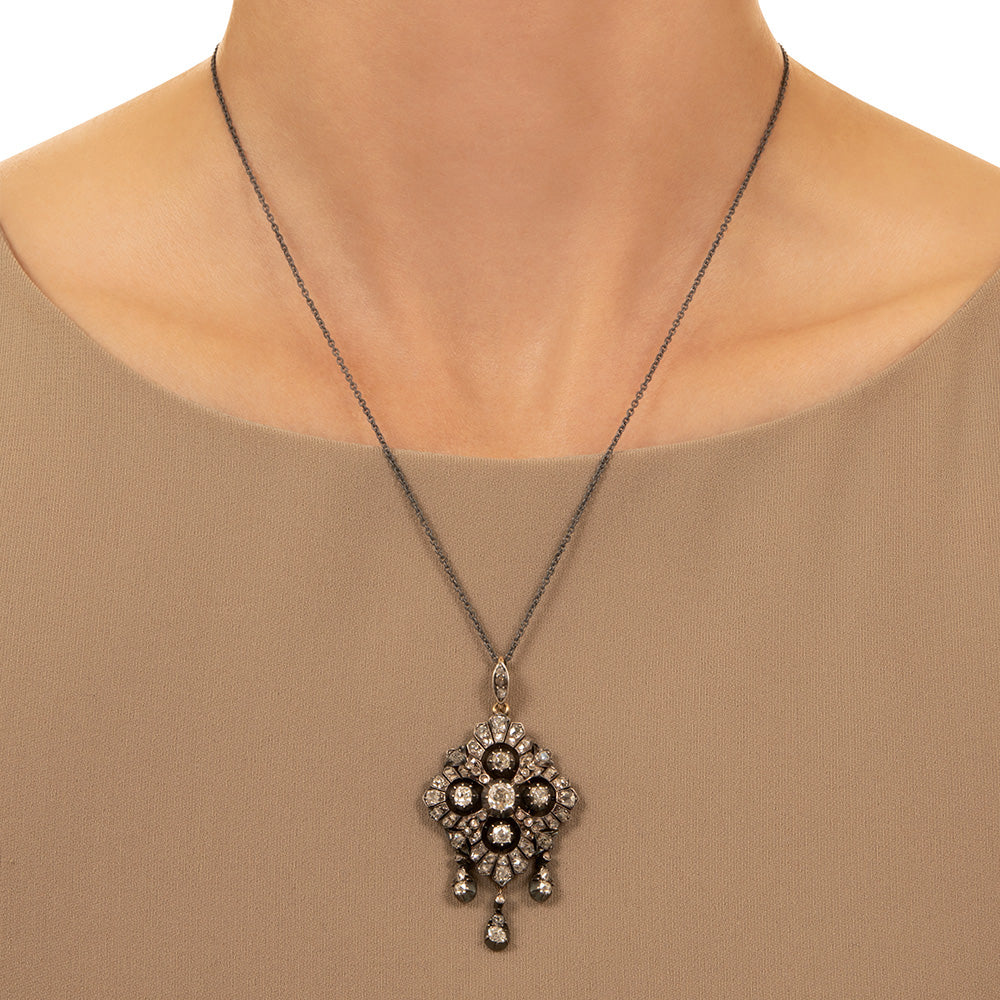 Victorian Diamond Quatrefoil Necklace - 6