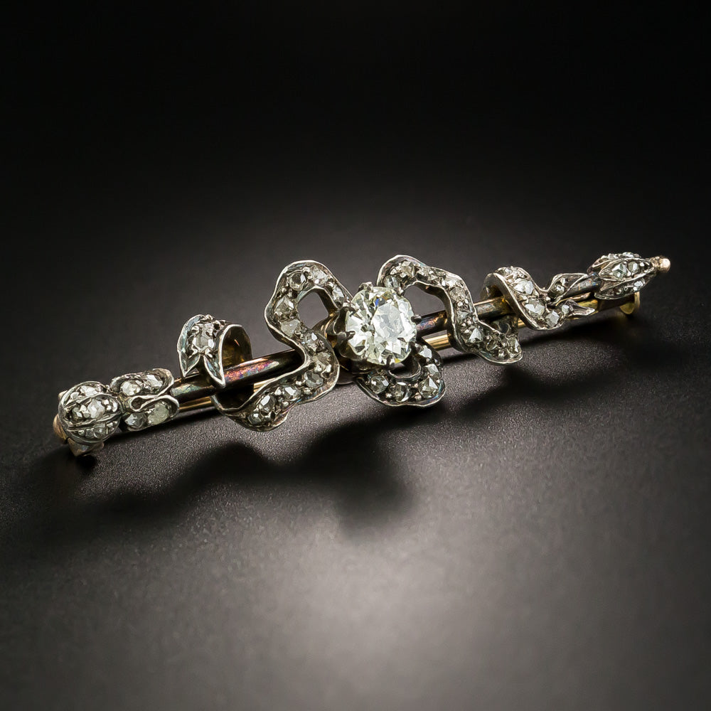 Victorian Diamond Ribbon Pin