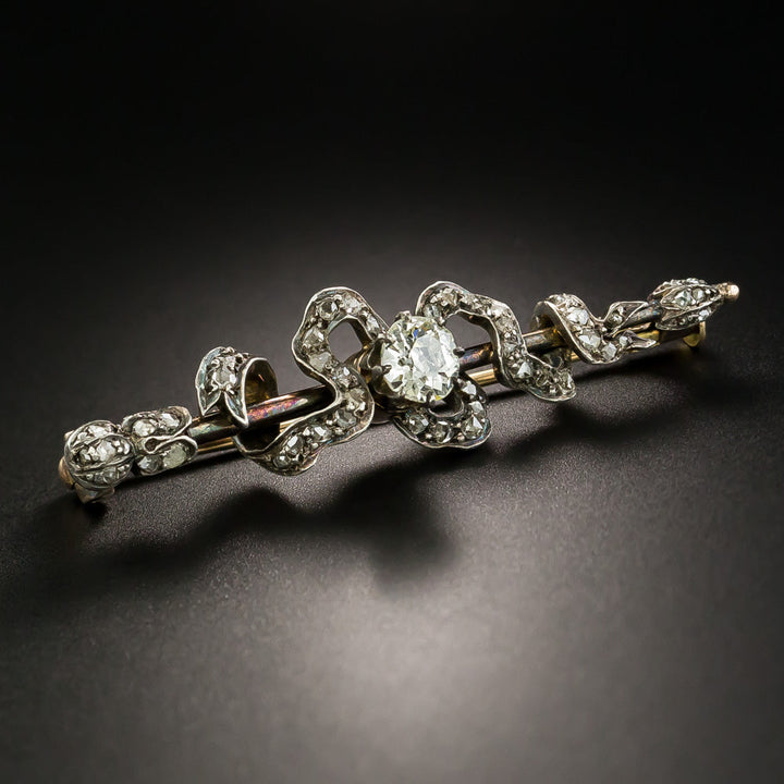 Victorian Diamond Ribbon Pin