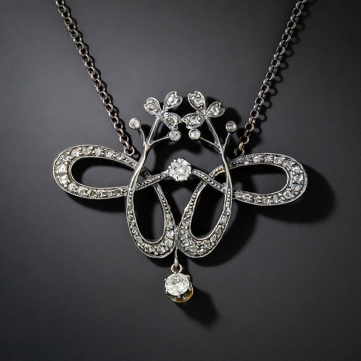 Victorian Diamond Scroll Necklace
