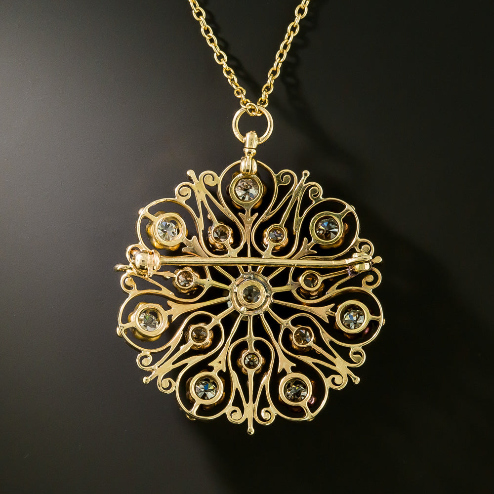 Victorian Diamond Starburst Brooch/Pendant - 5