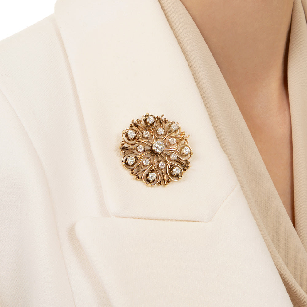 Victorian Diamond Starburst Brooch/Pendant - 5