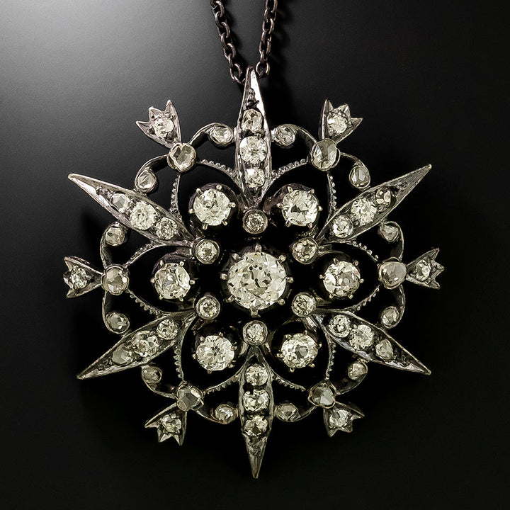 Victorian Diamond Starburst Pendant