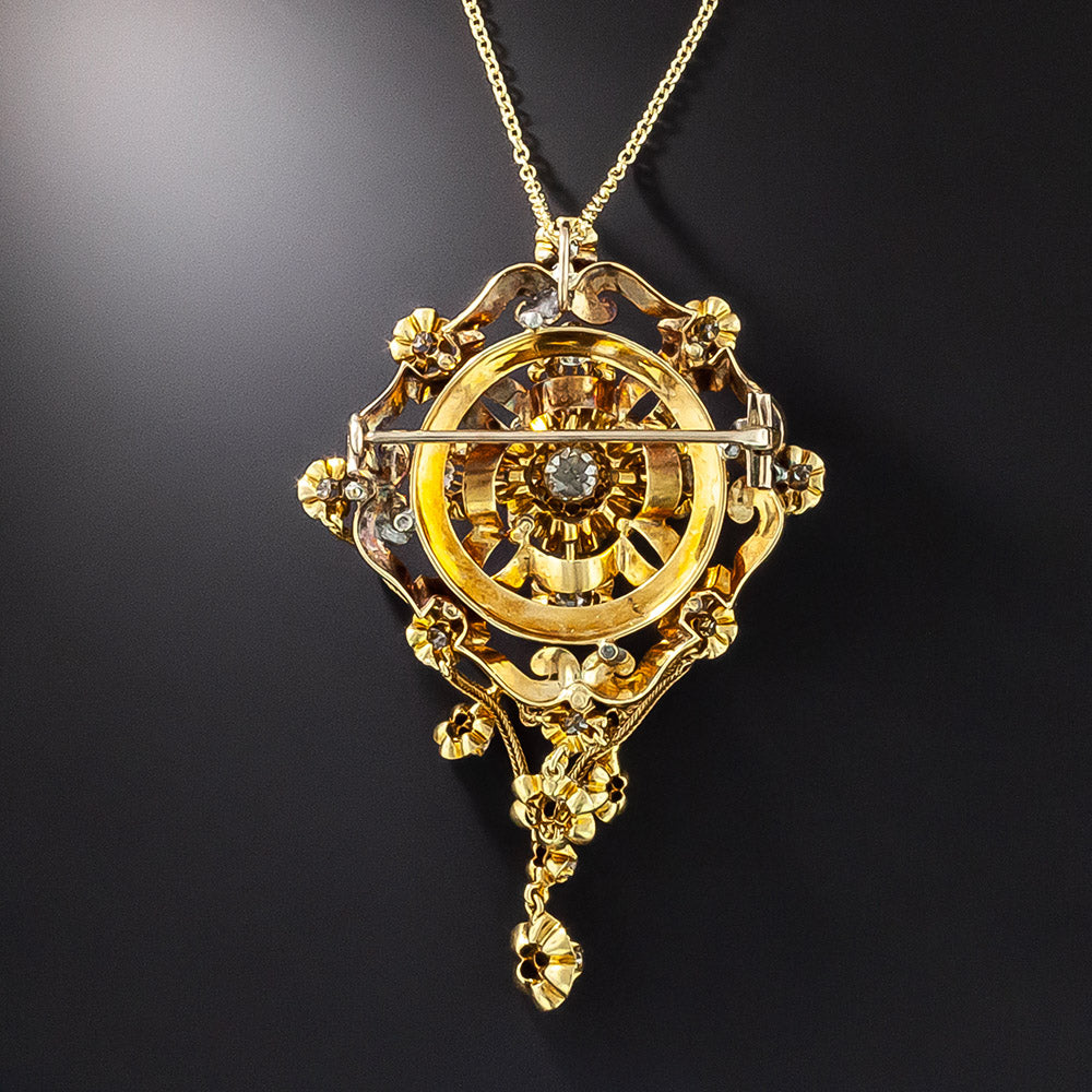 Victorian Diamond Swag Pendant/Brooch - 2