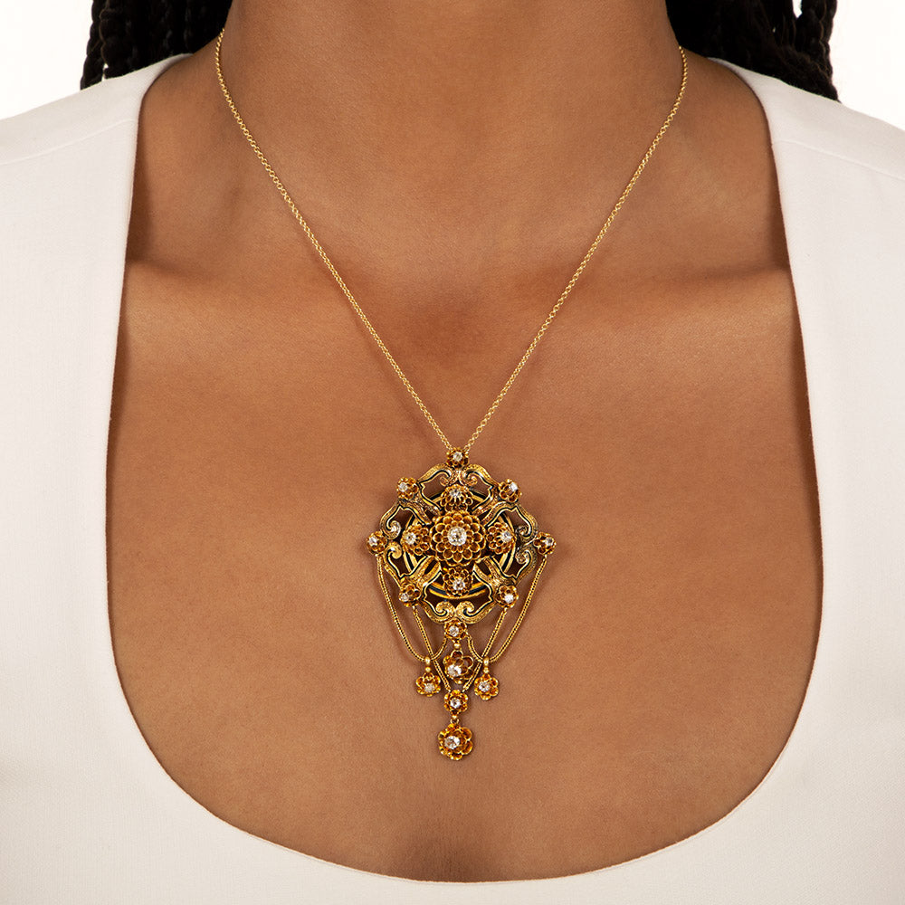 Victorian Diamond Swag Pendant/Brooch - 3