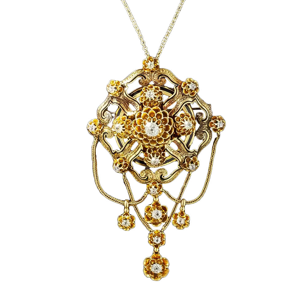 Victorian Diamond Swag Pendant/Brooch - 3