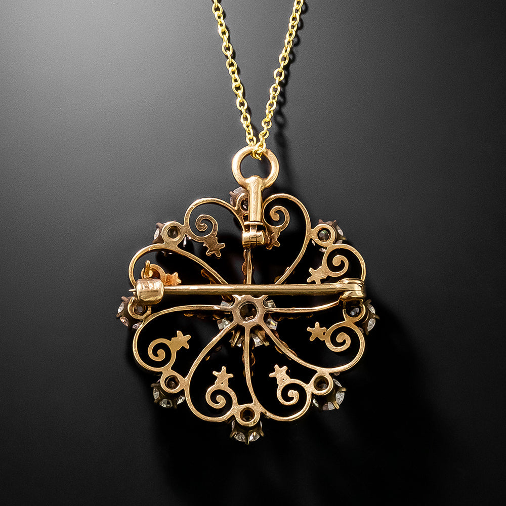 Victorian Diamond Swirl Pendant/Brooch - 3