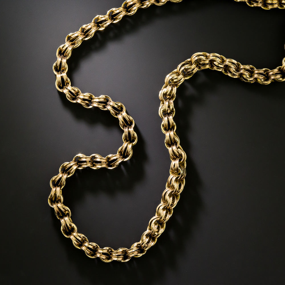 Victorian Double Cable Chain Necklace  - 3
