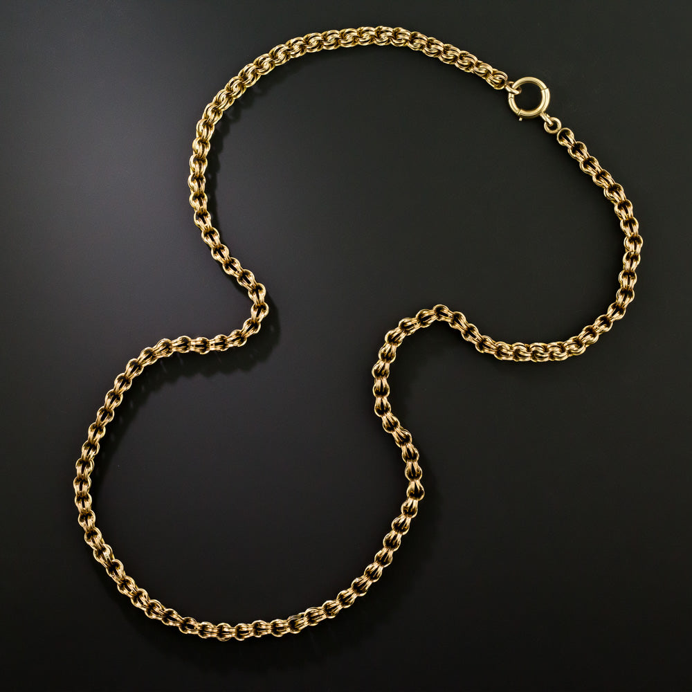 Victorian Double Cable Chain Necklace  - 4
