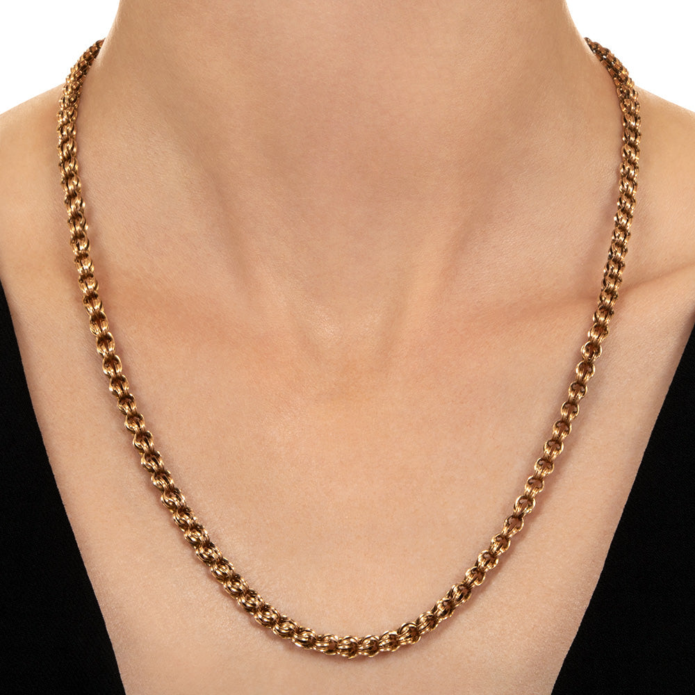 Victorian Double Cable Chain Necklace  - 4