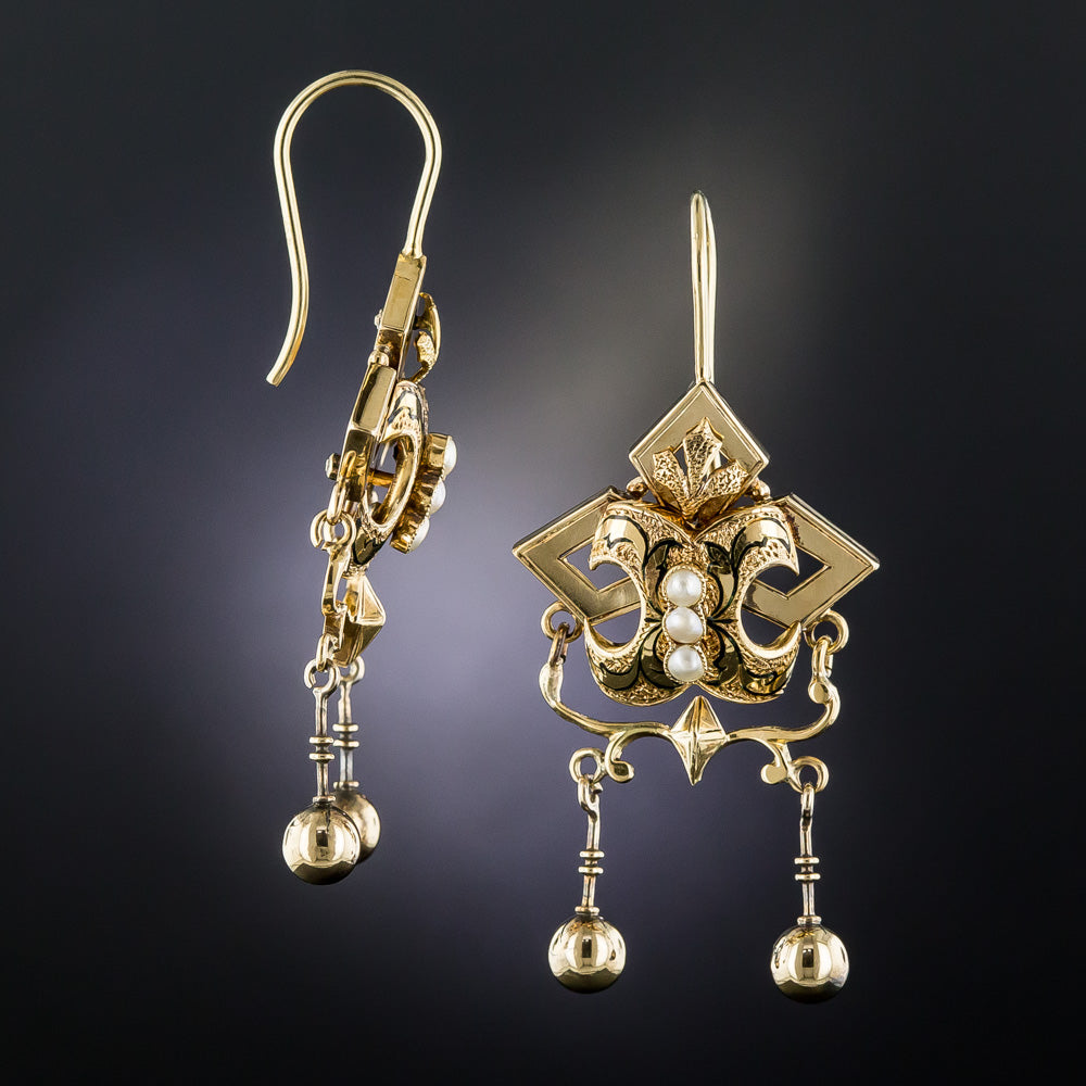 Victorian Enamel and Pearl Necklace And Earrings - 10